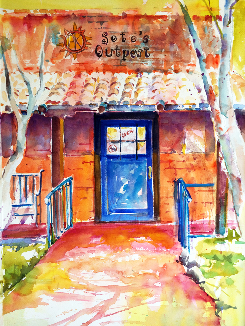 Sotos Outpost Restaurant Painting by Roberta Rogers